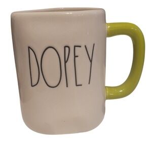 Rae Dunn Disney Princess Dopey Mug Snow White Seven Dwarfs Green Handle Ceramic